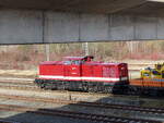 Press V 100.1, 204 425.3 ( 9280 1203 220-9 D-PRESS ) bei Bauarbeiten in Gera am 26.2026 