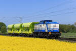 203 221-7 (Neo Lox) mit einem Schotterzug in Meerbusch B�singhoven, 24. April 2026