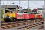 203 311-6 mit Hilfszugwagen im Hbf Stralsund.