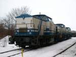 Am 2.1.2011 standen die 3 D&D Loks 1702,1404 und 1402 in Bad Langensalza Ost.