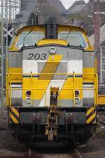 SGL V180.07 (203 001) stand am 22.4.12 abgestellt in Solingen Hbf.