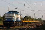 D&D 1401 am 4.9.12 mit einem leeren Schwellenzug bei der Durchfahrt durch Ratingen-Lintorf.