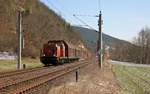 SWT 203 029 (92 80 1203 013-8 D-SWT) mit der Bedienung für die Papierfabrik Adolf Jass Schwarza GmbH am 19.03.18 bei Remschütz.