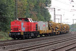 Rail Cargo Carier 203 111-0 mit einem Bauzug am Abzweig Duisburg Lohtarstraße 5.9.2018