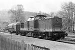 20.Oktober 1983, Am Bahnhof Neuhausen im Erzgebirge, Endpunkt der KBS 425 von Flöha.