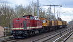 Regio Infra Service Sachsen GmbH, Chemnitz mit  203 843-8  [NVR-Nummer: 92 80 1203 145-8 D-RIS] und dem Schienen-Schleifzug RG 48 II der Fa.