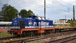 Raildox GmbH & Co. KG, Erfurt mit ihrer  203 116-9  [NVR-Nummer: 92 80 1203 116-9 D-RDX] verlässt mit einem langen Stammholztransportzug (leer) ihre Abstellposition am Stendaler Hbf. am 21.05.24