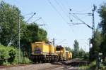 203 316-5 mit einem Bauzug am Km 28,190 in Dsseldorf am 01.07.2008