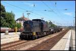 203 124-3 von rt&l durchfhrt den Bhf Neustrelitz.  am 07.08.08 