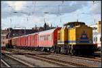 203 311-6 vor einem Hilfszug, abgestellt im Hbf Stralsund. am 09.07.09 