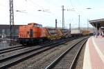 BBL-Logistik 06 (203 615-0) mit einem Weichentransport verlsst soeben Witten Hbf. Witten Hbf. 17.04.2013