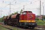 EBM Cargo 203 330 am 26.6.13 mit drei Schotterwagen in Ratingen-Lintorf.