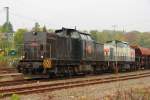 203 148-2 BBL + 203 841-2 Strabag im Coburger Gterbahnhof am 26.10.2014.