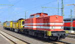 HGB  V 100.01 (92 80 1203 213-4 D-HGB) mit dem Schienenschleifzug RGH 20C Rail Grinder (Harsco Track Technologies) vom Einsteller voestalpine BWG GmbH (99 80 9427 017 5 D-VABWG) am 21.03.19 Durchfahrt