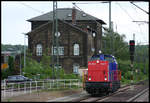 203652-3, bezeichnet als private Pool 17, rangiert hier am 14.5.2007 im Bahnhof Helmstedt.