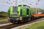 203 109-4 mit Güterzug von Rostock Hbf nach Rostock-Seehafen bei der Ausfahrt im Rostocker Hbf.26.09.2021  