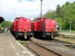 203 496 und 442 warten im Bahnhof Bad Lobenstein auf neue Aufgaben, 08.05.09