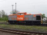 Am 03.05.2012 fuhr V160.2 (203 014)(Auslieferung an DR 110 587;Umbau in 112 587;Umzeichnung in 202 587 der hvle - Havelländische Eisenbahn AG durch Stendal.
