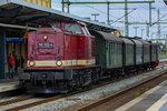 Sonderzug mit der Lok 112 703 in Greifswald.