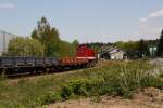 112 565-7 fhrt am 03.05.09 mit ihren Gterzug in den ehemaligen Bahnhof Scheibenberg ein.