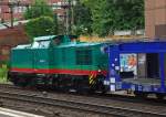 204 237-2 rangiert mit leeren Autotransportwagen in Hamburg Harburg. Aufgenommen am 06.07.2010.