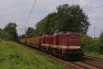 204 354-5 + 204 347-9 mit einem Holzzug in Hannover-Ahlten am 28.07.2011