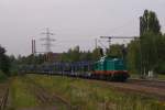 204 237-2 mit einem leeren Autotransportzug in Hamburg-Unterelbe am 18.08.2011