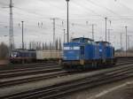 Am 18.02.2012 waren 204 031 und 204 033 der Press und 232 103 von Raildox in Stendal vertreten.