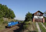 204 013 und 204 011 der PRESS fuhren am 01.10.13 mit dem Container durch Rttis/V.