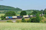 V1701 der EVB mit einem Kohlezug Richtung Marktredwitz bei Lengenfeld, 02.07.2015