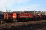 Westerwaldbahn (WEBA) Lok 5 (DH 1004) und 1(V 26.1) am 01.03.2011 in Scheuerfeld.