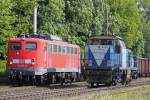 140 291 und RTB V107 am 20.5.10 in Raingen-Lintorf