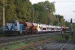 RTB V107 am 29.9.10 mit einem neuen Belgischen Triebzug in Ratingen-Lintorf