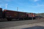 Westerwaldbahn (WEBA) Lok 7 (DH 1004) rangiert einen Gterzug am 24.03.2011 in Betzdorf-Scheuerfeld.
