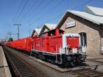 Die 714 010 mit dem Tunnelrettungszug am 24.08.2009 abgestellt in Fulda.