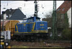 MWB V 1251 ist hier am 12.2.2007 um 16.09 Uhr mit einem Bauzug im HBF Münster zu sehen.