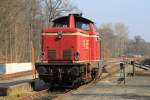 D25 (ex-DB 211 345-4, Baujahr: 1962) der Bentheimer Eisenbahn AG auf Bahnhof Bentheim Nord am 14-3-2014.