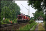 Streckenarbeiten auf der Rollbahn am 2.7.2005 mit den ex DB 211051 und 212240 in Höhe Block Schollbruch km 103!