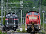 Mitte Juli 2021 waren am Hattinger Bahnhof die Diesellokomotiven 211 079-9, 294 890-9 und 294 792-7 zu sehen.