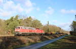 218 208 zusammen mit einer V100 der DB unterwegs von Münster nach Oberhausen-Osterfeld am 9.1.19 am nördlichen Rand des Ruhrgebiets.