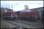 DB 212007-9 neben der ODF Vereinslok V 65001 am 1.11.2001 im ehemaligen Zechenbahnhof Piesberg in Osnabrück.