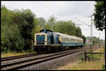 212376-8 mit Sonderzug Osnabrück - Georgsmarienhütte und zurück am 1.9.2019 auf der Rollbahn in Hasbergen. Der Zug verkehrte mehrmals im Rahmen einer Großveranstaltung am Piesberg in Osnabrück.