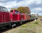 MEH 212 079-8 im DPE 80195 von Hamm (Westf) zum Herbstfest im Traditionsbetriebswerk Staßfurt, am 28.09.2019 bei der Einfahrt in Staßfurt.