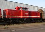 Lok  Caro  212 297-6 D-RSBG am 27.10.2014 in Torgelow - hier an der Ladestrasse in der Borkenstrasse.