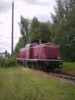 Die 212 249-7 stand am 29.07.2007 im Krumbacher Bahnhof.Fr die generell von Triebzgen der Baureihe 612 befahrenen Strecke Mindelheim - Krumbach - Gnzburg ist dies ein seltener Besuch.
