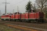 EfW 212 052 am 7.4.10 mit EfW 232 088 und EfW 212 370 in Ratingen-Lintorf