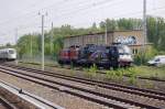 212 024-4 & ES 64 U2 - 002 (182 502-5) kalt der EGP in Berlin-Blankenburg. 21.05.2010