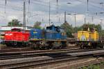 Die abgestellte 212 265 der DB services neben MWB V2304 und DBG 345021
Hier am 15.7.10 in Duisburg-Entenfang