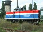 Lok 212 314 der PE-Cargo am 20.08.2005 im ehem. Bahnbetriebswerk Berlin-Schneweide