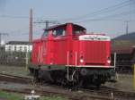 212 036-8 der DB Service bei Bewegungsfahrt im Rbf Fulda (07.04.11)